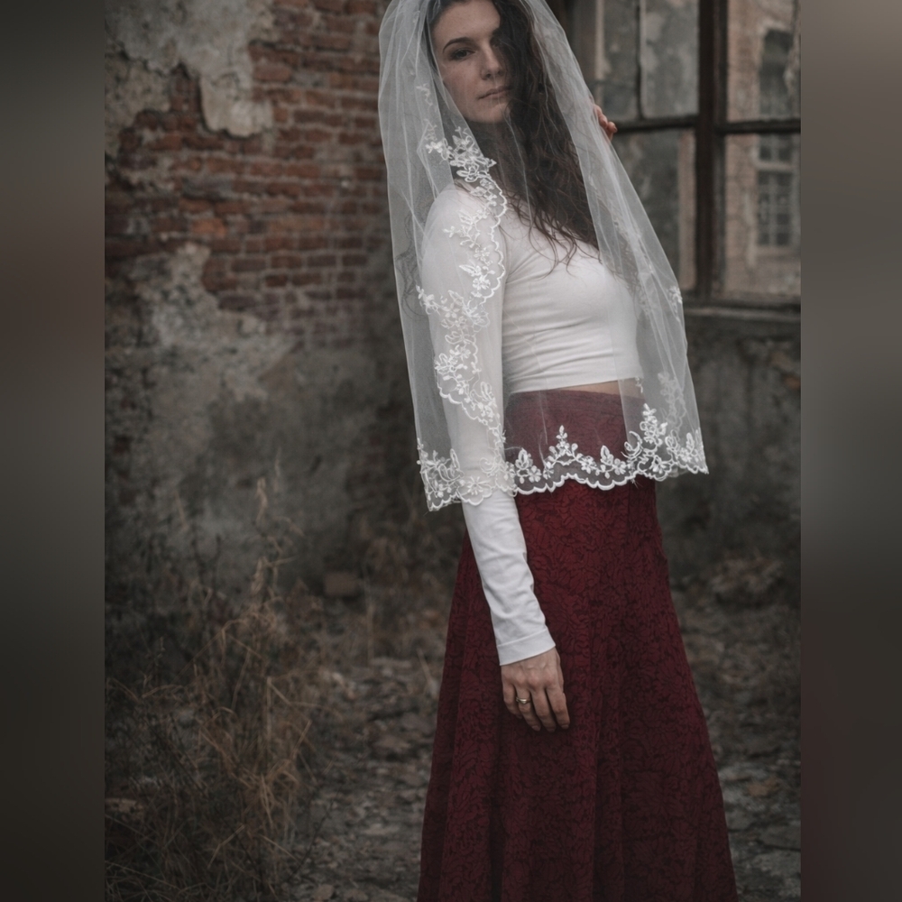 Burgundy Lace Skirt